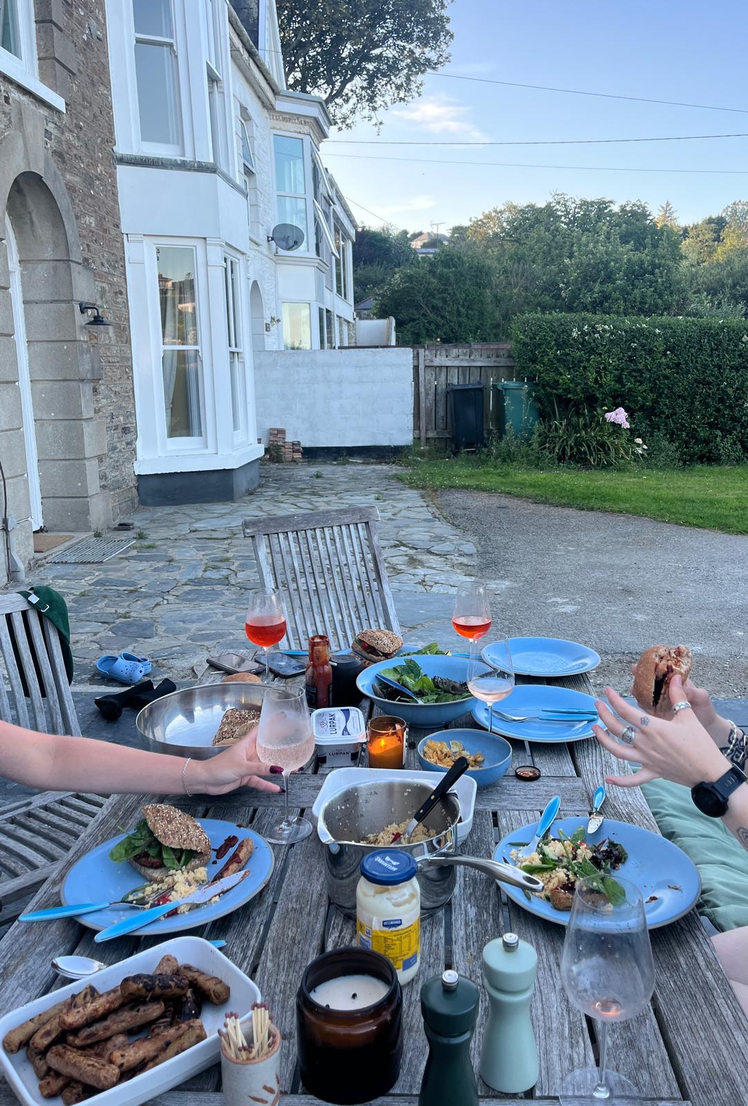 Outdoor dinner at the house