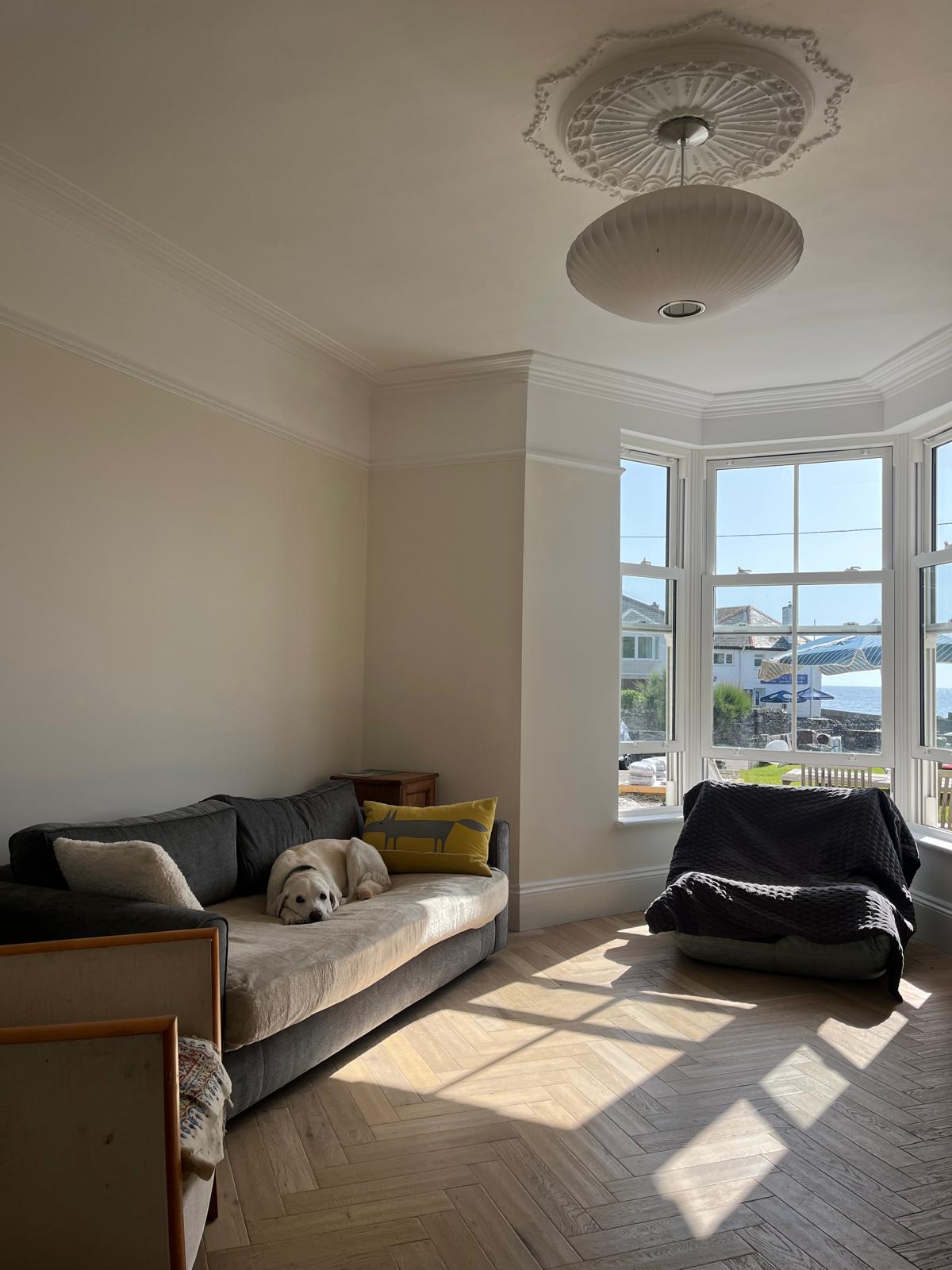 Living room with sea view